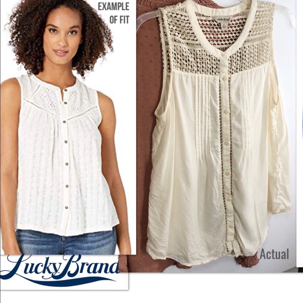 Lucky Brand button Front shirt - sleeveless